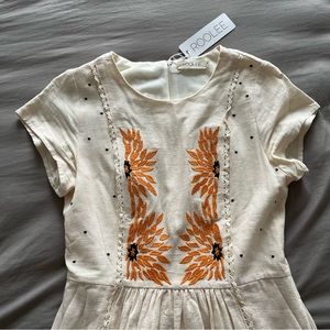 🌻NWT ROOLEE SUNFLOWER MIDI EMBROIDERED DETAIL DRESS🌻